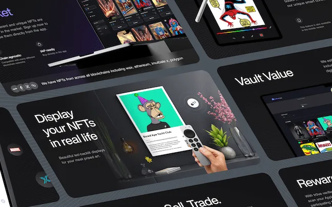 NFT wallet and marketplace interface