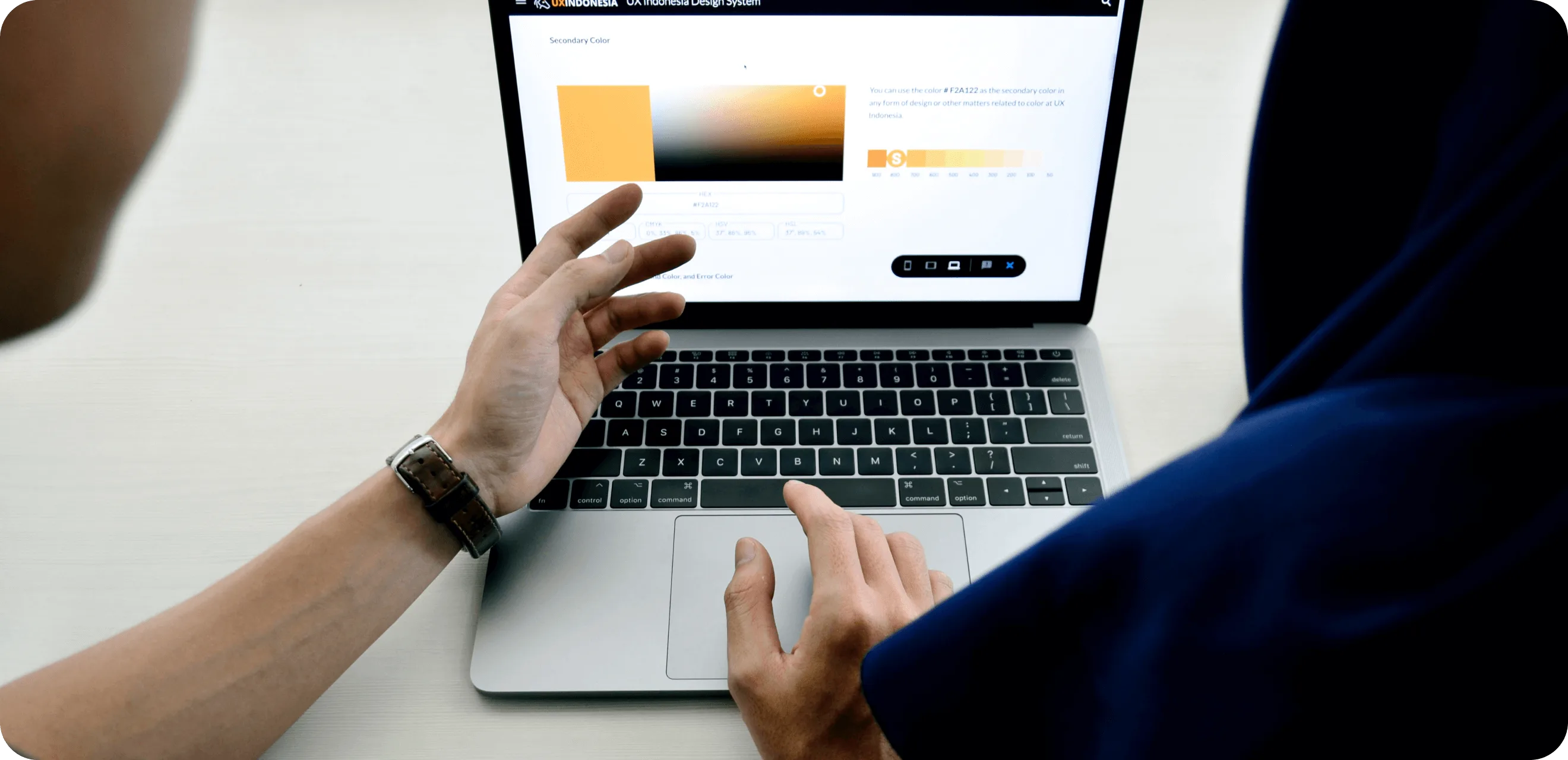 An image showing a UI / UX Design's laptop while they are designing.