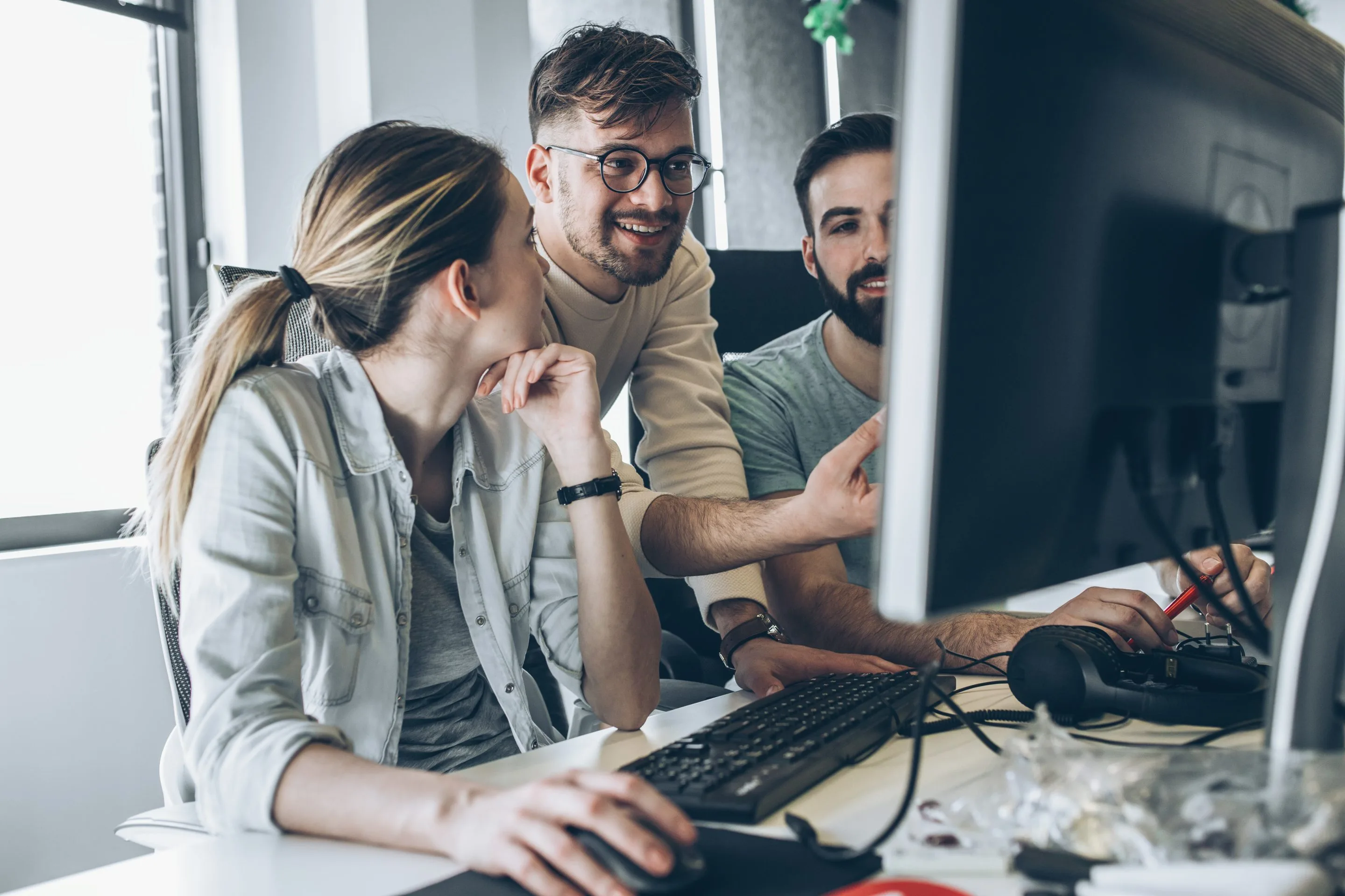 Development team using coding tools