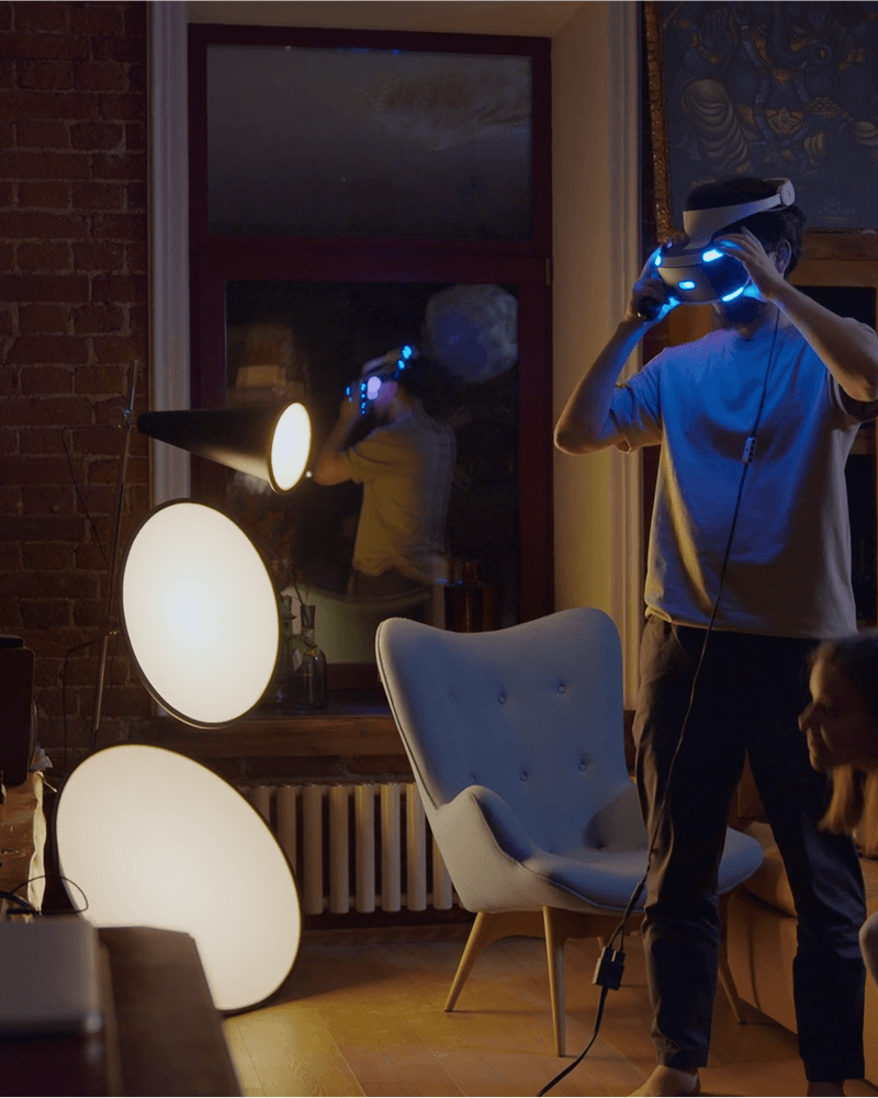 man wearing a Vr headset