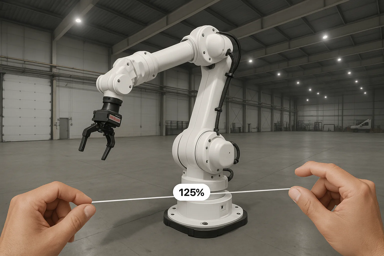 a robotic arm product demo augmented reality on apple vision pro.
