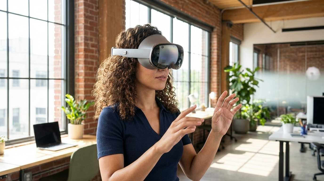 women wearing a samsung galaxy xr