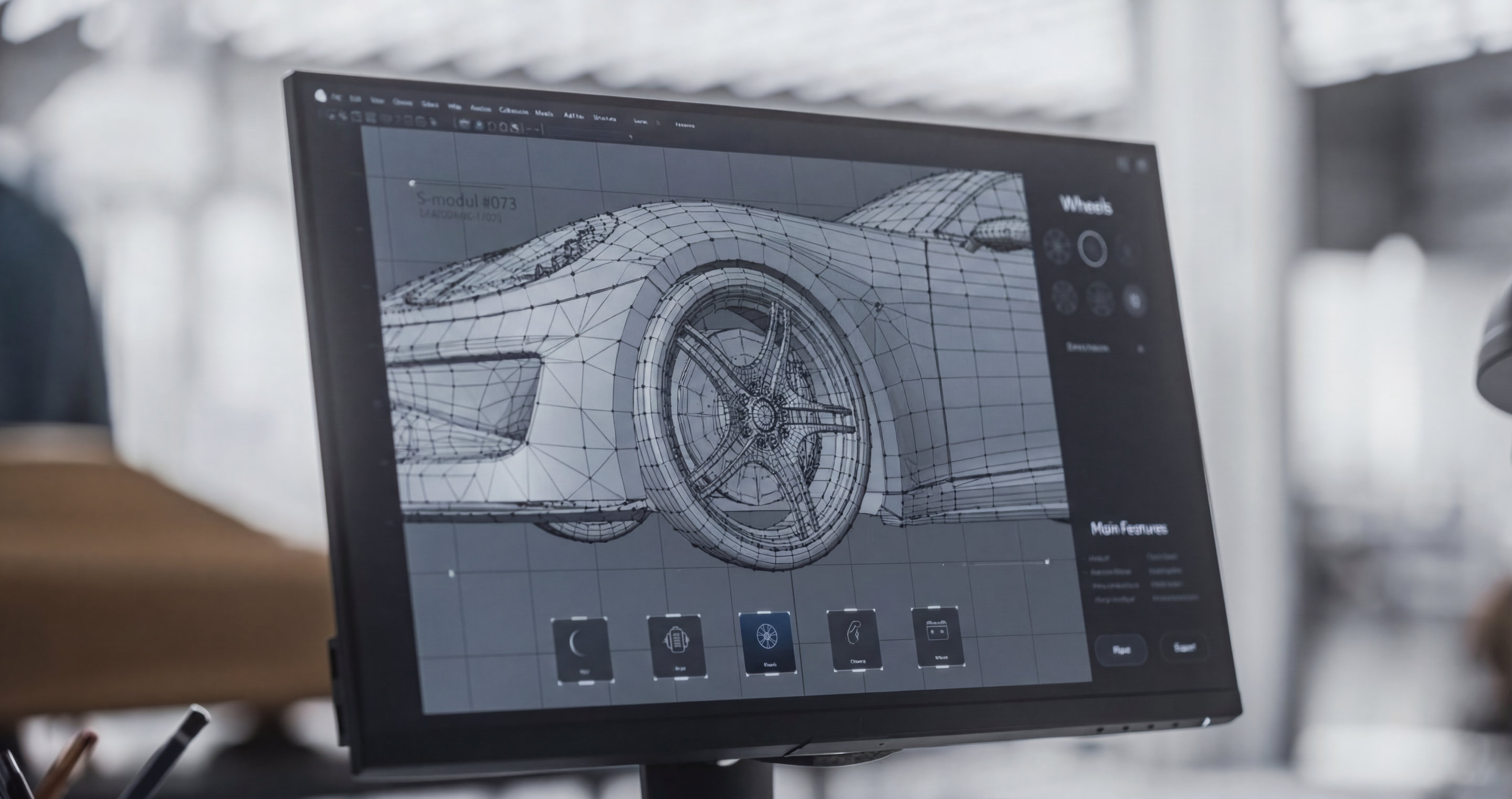 A 3D artist making a mesh in blender