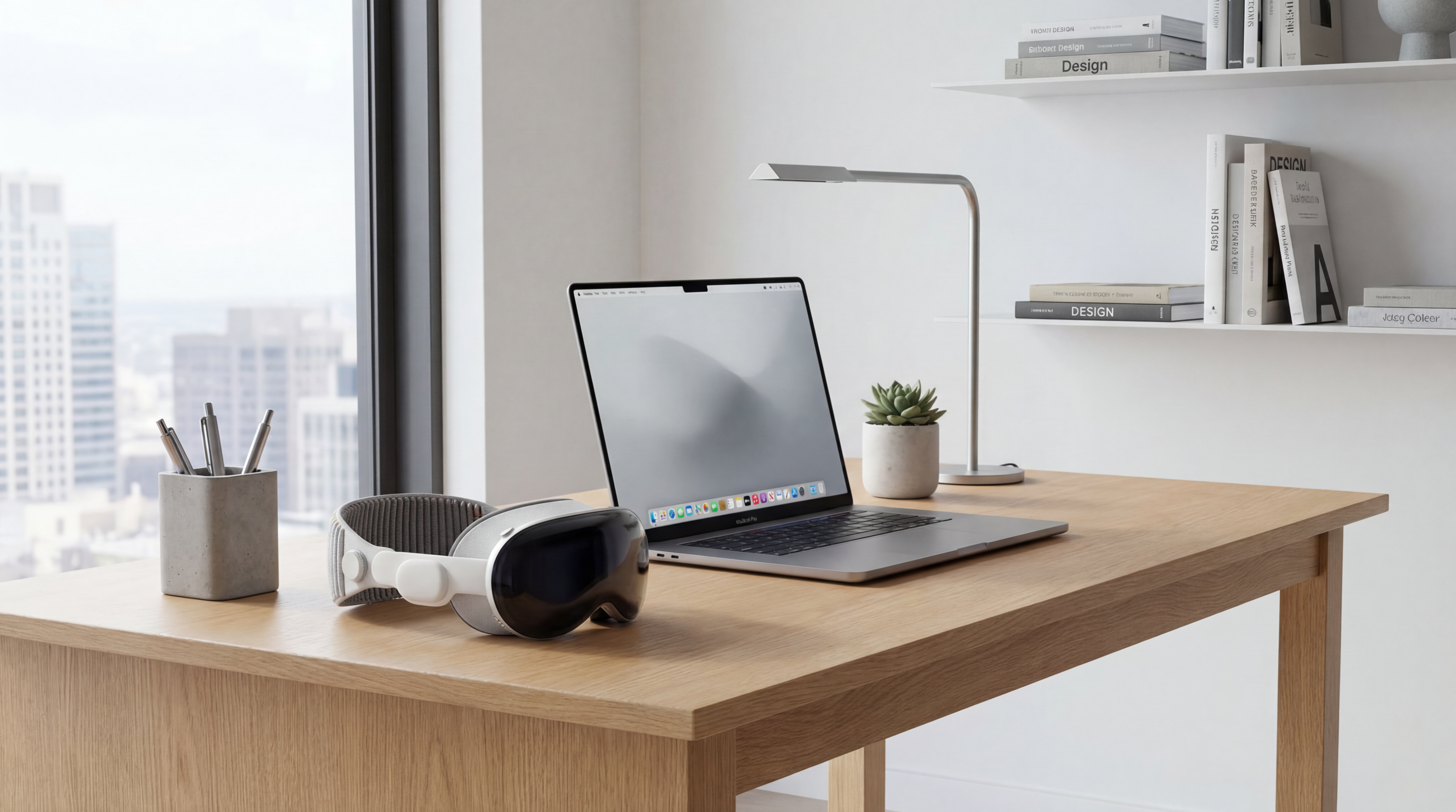 an apple vision pro sitting on a desk