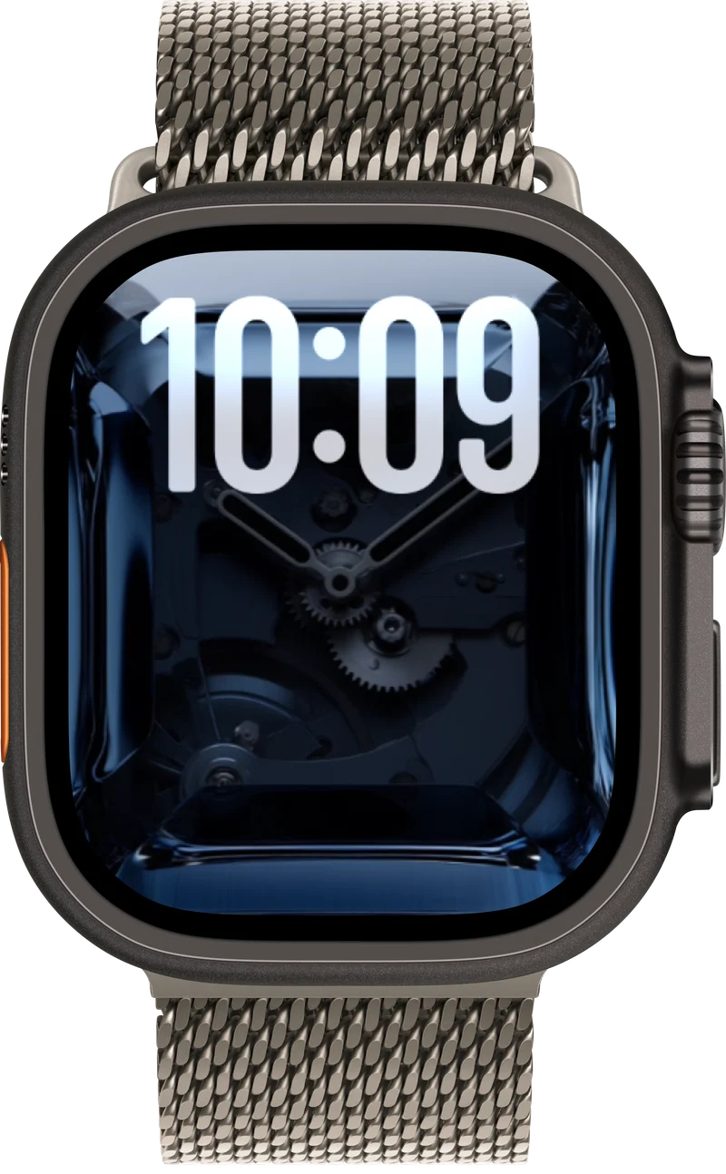 Apple Watch displaying generative AI ocean artwork in the Watch Lux hero