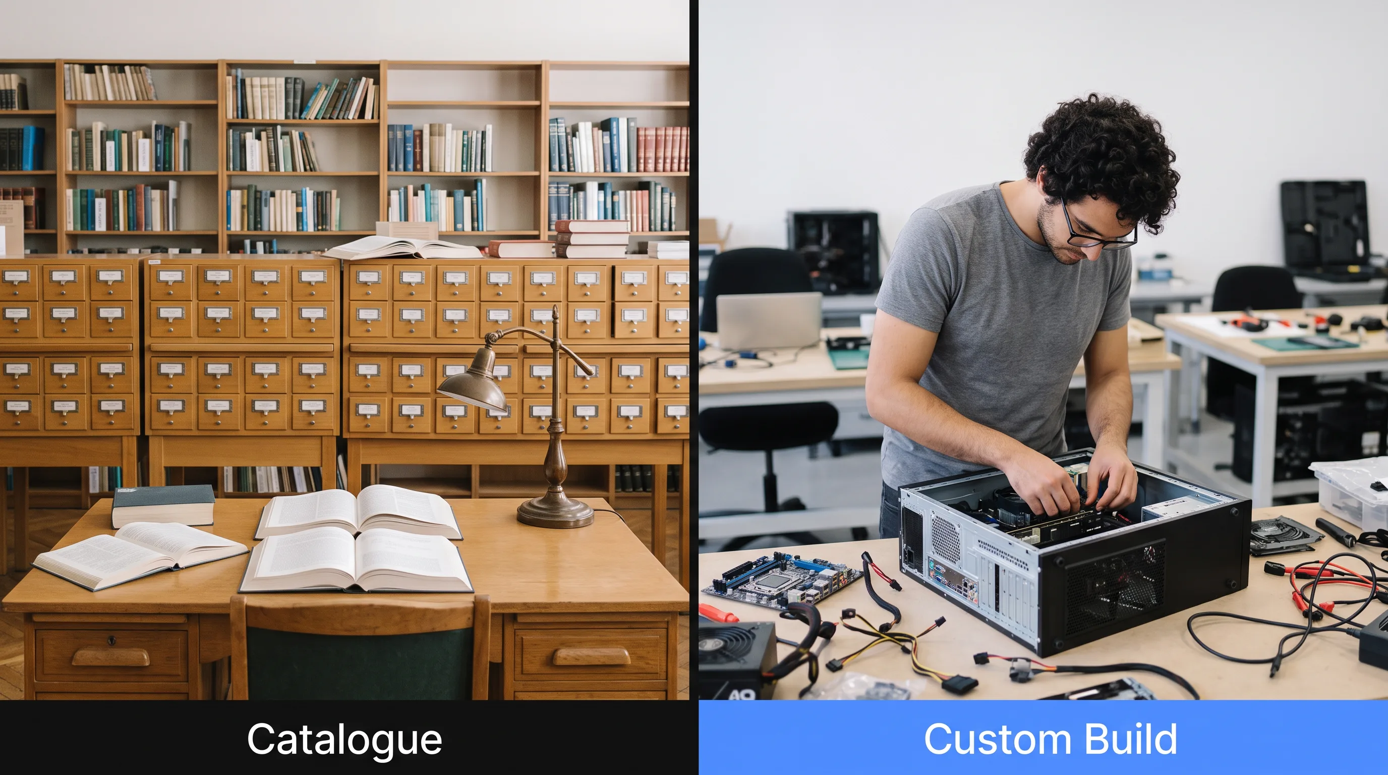 Split comparison of off-the-shelf catalogue VR training versus a custom-built industrial simulation