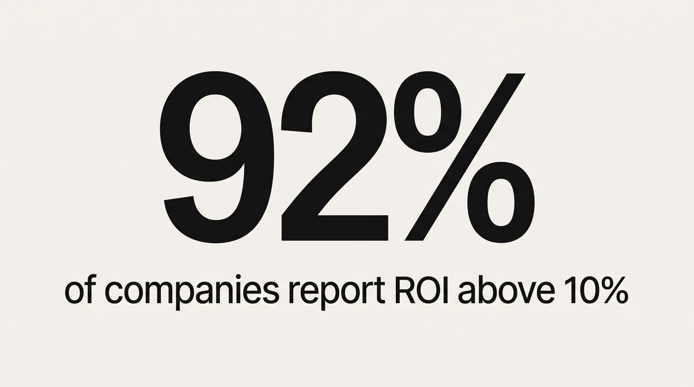 Stat card showing 92% of companies report digital twin ROI above 10 percent