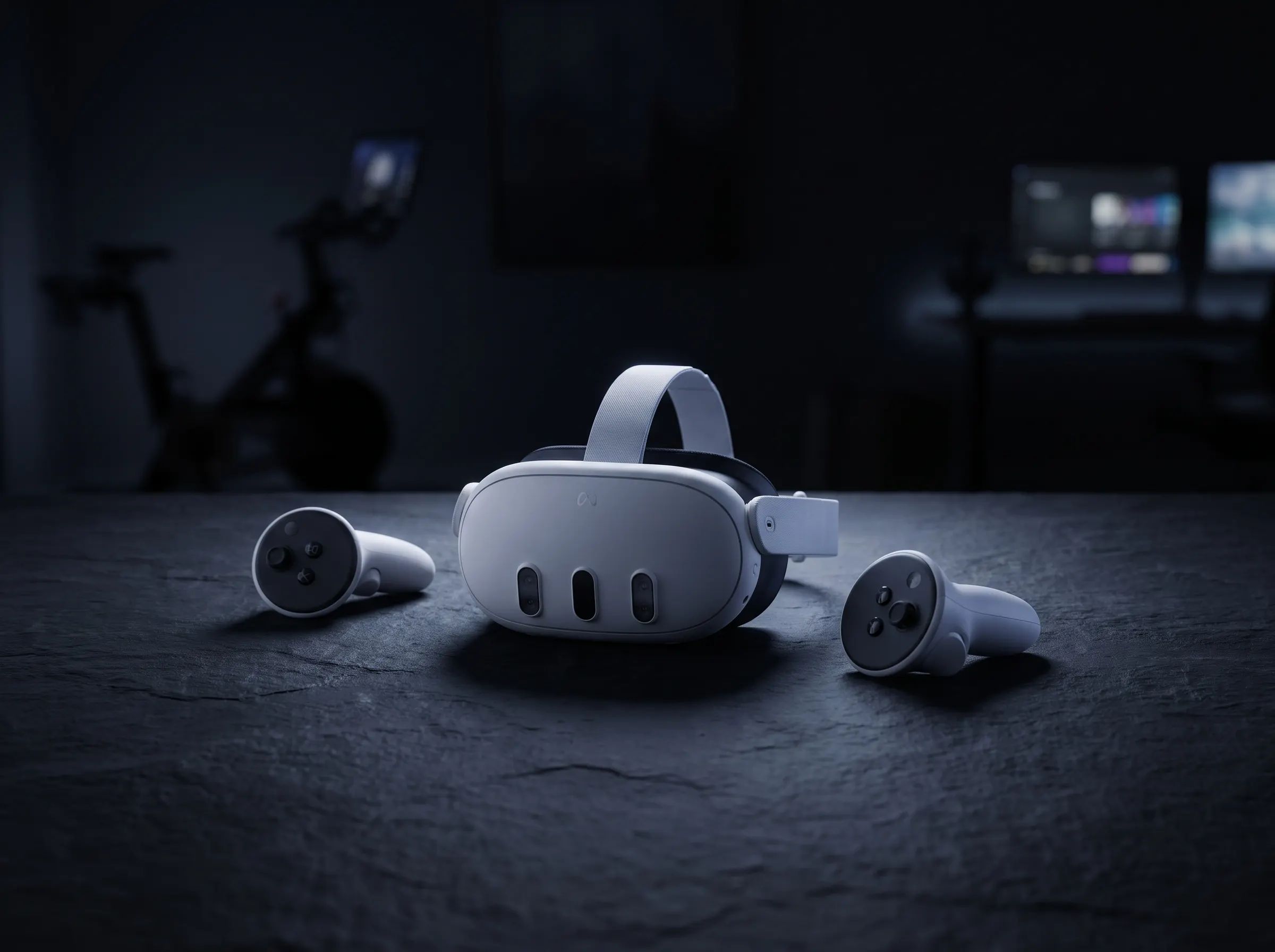 Meta Quest 3 headset with controllers