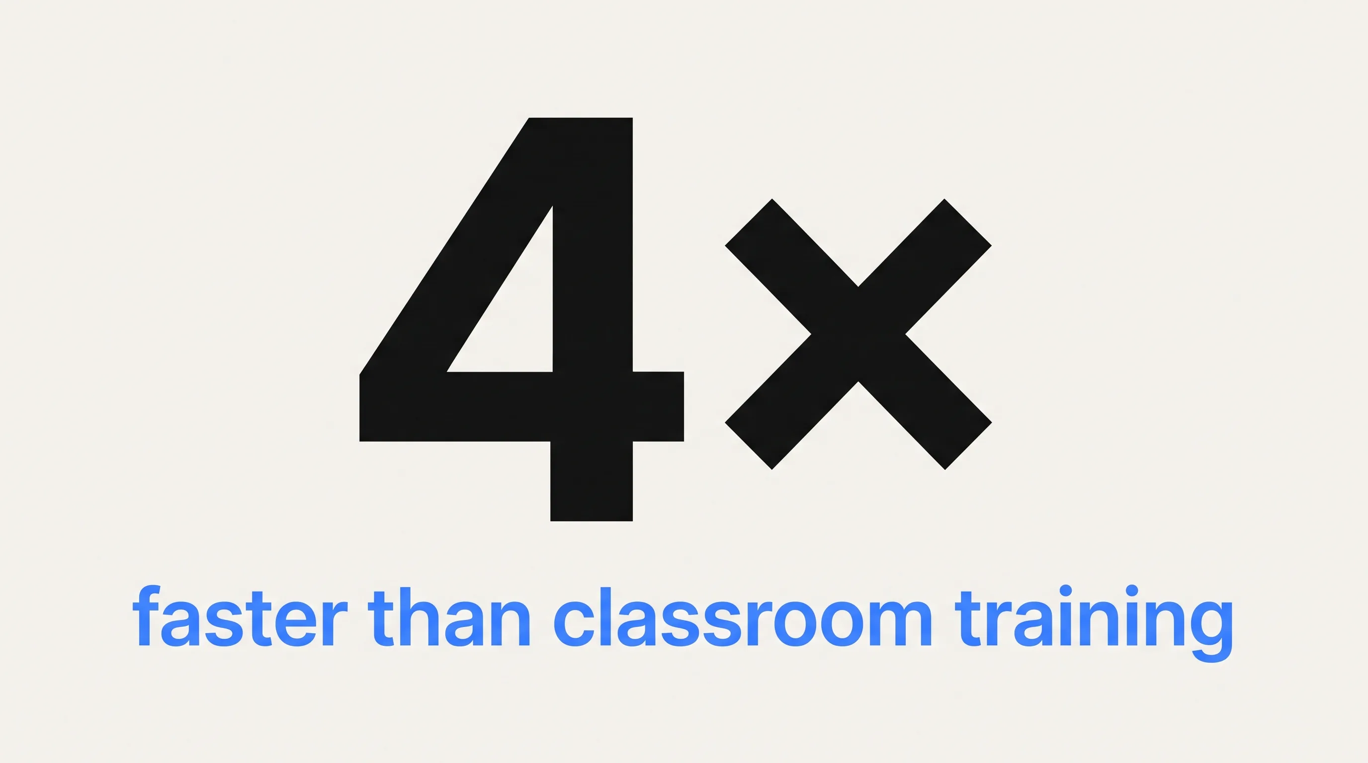 Stat card showing VR safety training is four times faster than classroom training per PwC 2020