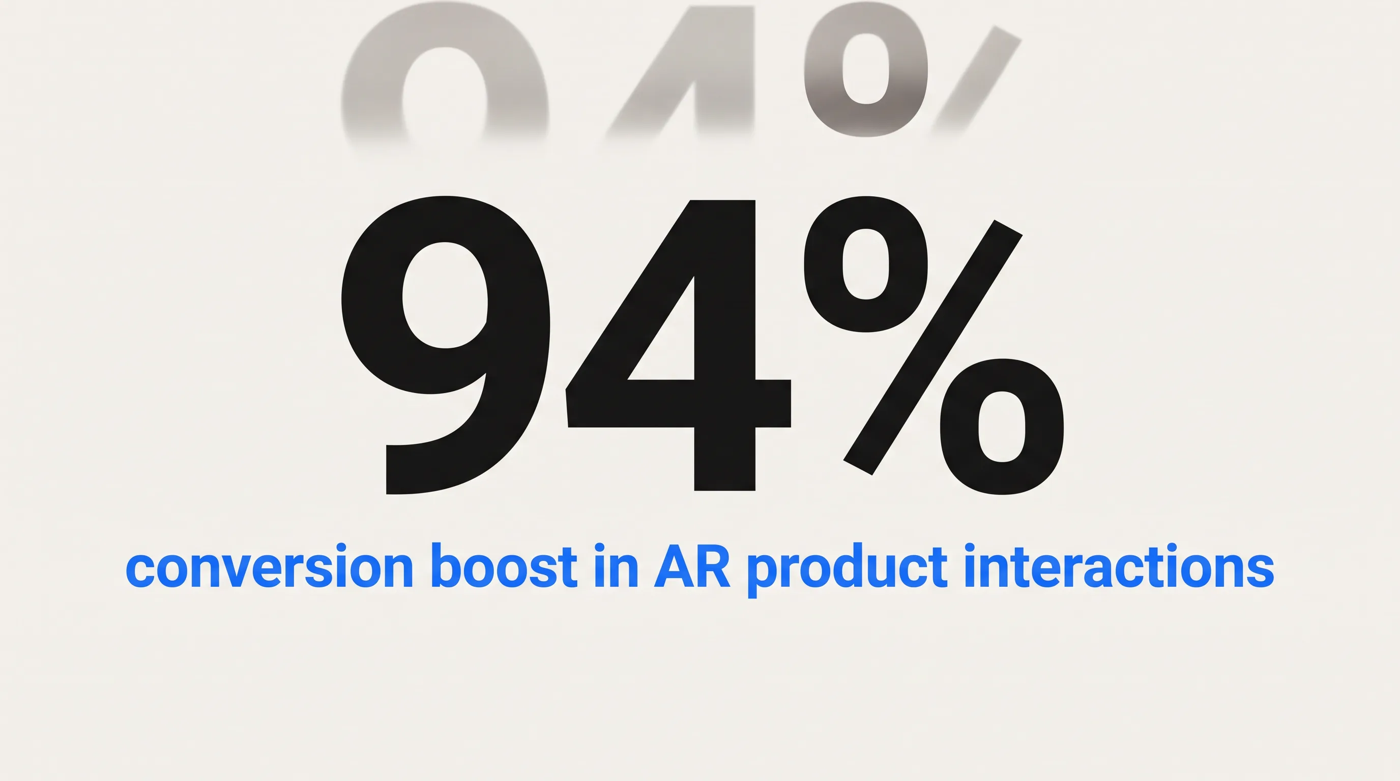 Stat card showing 94% conversion boost from AR in retail product interactions