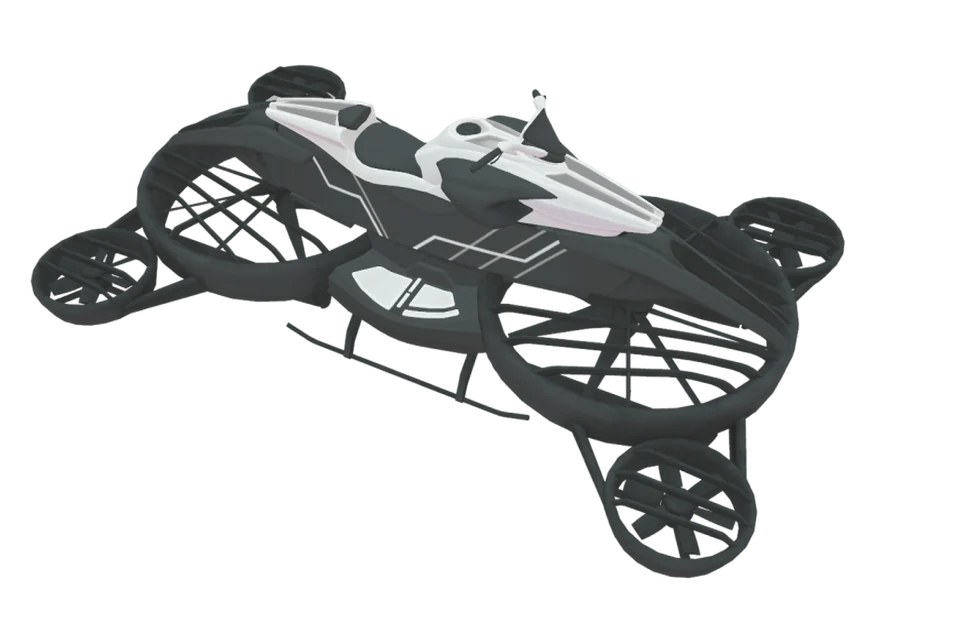 3D render of the hover bike