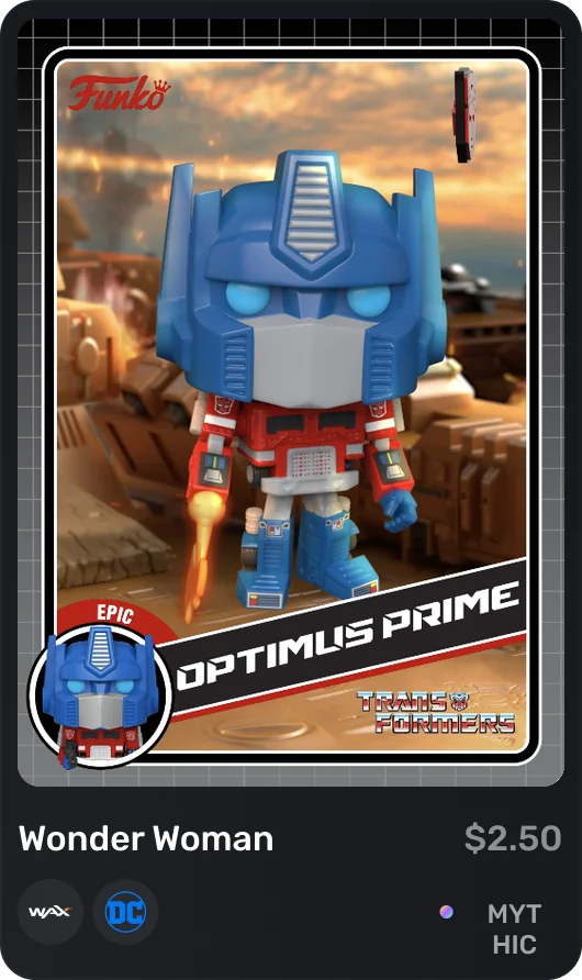 Tr0ve marketplace card: Funko collectible on WAX