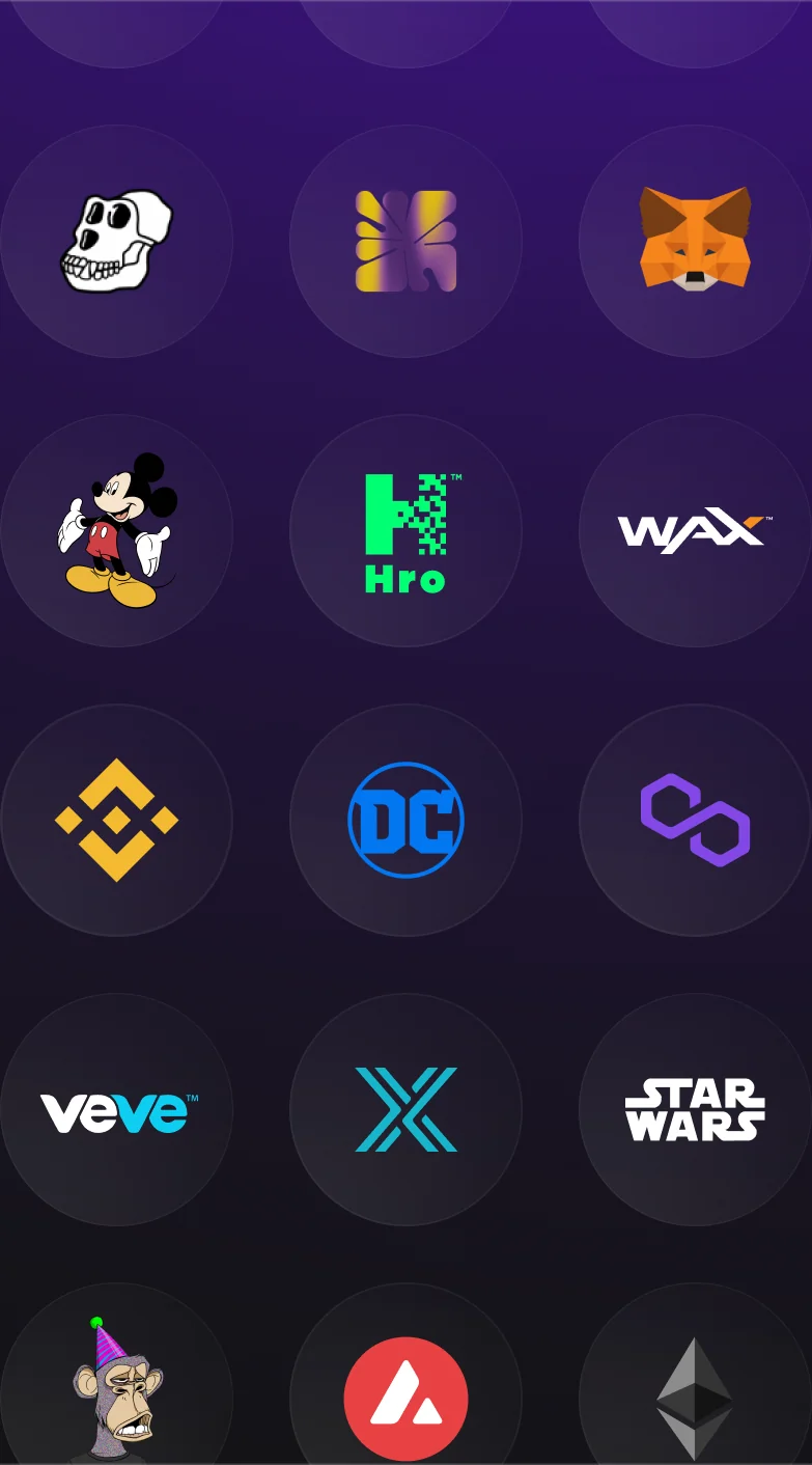 Supported platforms: Bored Ape Yacht Club, Palm NFT Studio, MetaMask, Disney, Hro, WAX, Binance, DC, Polygon, VeVe, Immutable X, Star Wars, Avalanche and Ethereum